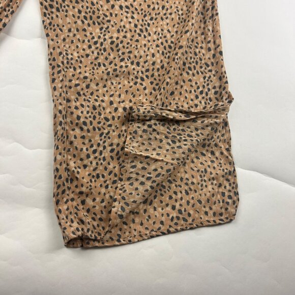 Abercrombie & Fitch Leopard Print Crinkle Wide Leg Pant XL - Picture 4 of 8